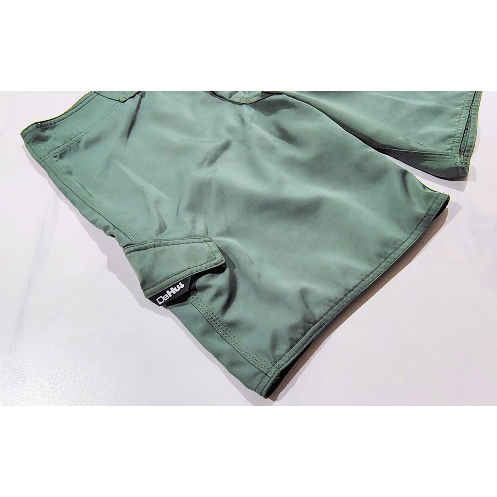 DA HUI Men's Unlined Board Shorts Green Cargo Pocket Size  30 x 10 In - Picture 3 of 11